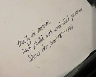 Framed & Matted Woodblock Print "Beauty in Mirror" by Shun Cho - Era 1781 - 1800