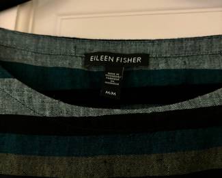 Eileen Fisher Linen Shift Casual Striped Dress - Size Medium