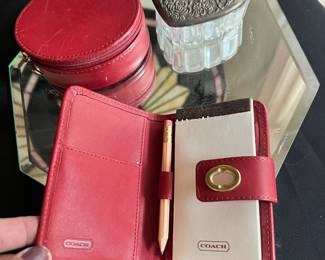 Coach Red Leather Notepad Holder