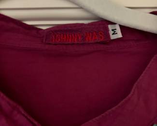 Johnny Was Fuchsia Floral Embroidered Tunic Top Blouse - Size Medium