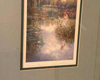 Framed & Matted Watercolor Print "Monet's Lily Pond" by Lynn Gertenbach