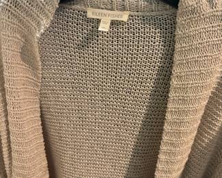 Eileen Fisher Gray Open Front Cardigan Sweater - Size XL
