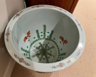 Chinese Jardiniere Koi Fish Bowl Planter