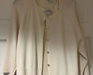 St John Cream Cardigan with Matching Shirt - Size XL