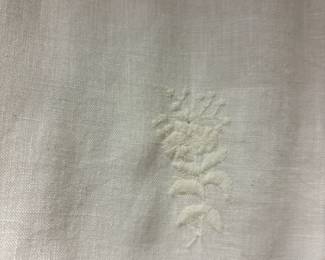 Cotton Connection White Linen Dress with White Embroidery - Size Large