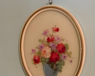 Oval Framed Bouquet Painting