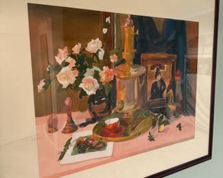 Framed Still Life Watercolor Print by Lenore Wailes