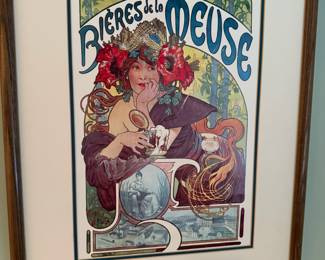 Framed & Matted 1897 Bieres de La Meuse Advertisement Print