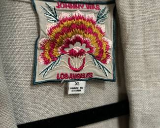 Johnny Was Cream Floral Embroidered Open Front Cardigan Sweater - Size XL