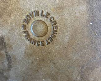 LeE Creuset Oblong Red Cast Iron Ribbed Grill Skillet Pan 