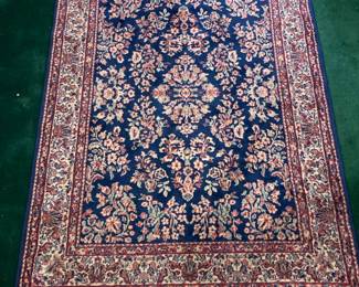 Kara Mar Karastan 100% Wool Navy Sarouk Rug - 5' x 4'