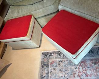 Gray Microfiber Sectional with Ottomans