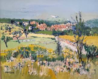 "Le Genets," Yolande Ardissone Oil on Canvas. Canvas Measures 29" W x 24" H. Photo 2 of 5.