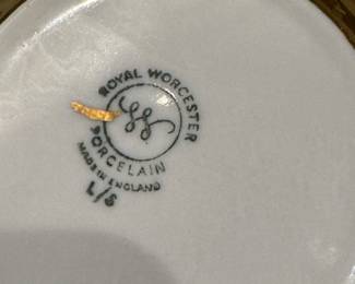 Royal Worcester Lustre Gold Porcelain Cream & Sugar. Photo 2 of 2. 