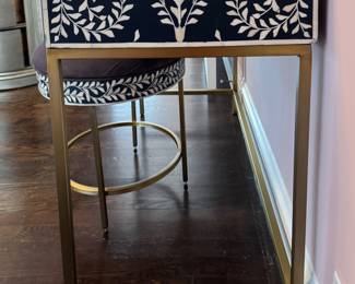 Bone Inlay Console, Vanity, Dressing Table with Matching Stool. Measures 42" x 18" x 32" H. Photo 3 of 3. 