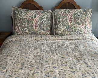 Full Size Bedding, Mattress & Cane Headboard. Headboard Measures 55" W x 51" H. Photo 1 of 2. 