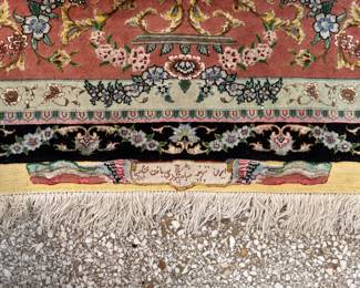 Vintage Silk Tabriz Rug. Measures 10' 2" x 6' 7". Photo 3 of 6. 