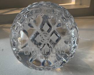 Waterford Crystal Baseball and Chicago Cubs Championship Engraved Baseball. Photo 2 of 3.