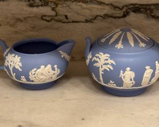 Wedgwood Jasperware Cream & Sugar. 