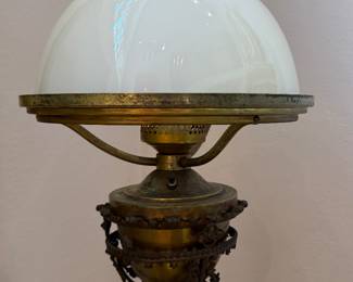 Italian Brass & Onyx Floor Lamp. Measures 64" H. Photo 2 of 4. 