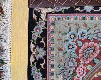 Vintage Silk Tabriz Rug. Measures 10' 2" x 6' 7". Photo 5 of 6. 