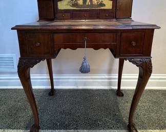 Antique Chinese Chippendale Scholar's Leather Top Writing Desk. Measures 30" W x 16" D x 36" H. Photo 1 of 6. 