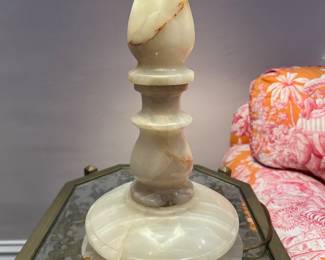 Alabaster Table Lamp. Measures 7" D at Base and 22" H. Photo 2 of 2. 