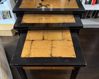 Parcel Faux Gilt Nesting Tables. Largest Measures 20" x  20" x 20" H. Photo 1 of 3. 