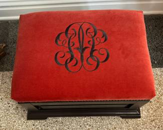 Pair of Velvet Upholstered Footrests with Nailhead Trim. Each Measures 20" x 14" x 17" H. Photo 3 of 3. 