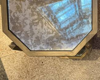 Pair of Ballard Designs Metal & Smoked Glass Side Tables. Each Measures 13" x 22" x 24" H. Photo 3 of 3. 