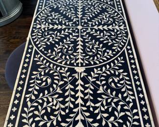 Bone Inlay Console, Vanity, Dressing Table with Matching Stool. Measures 42" x 18" x 32" H. Photo 2 of 3. 