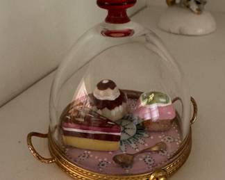 Limoges Rochard Glass Dome Pastry Dish. Photo 1 of 2. 