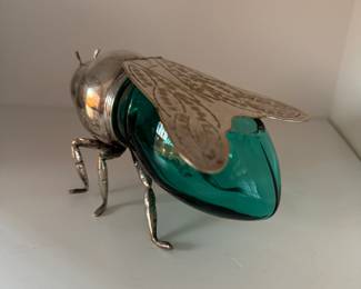 Art Deco English Silver Plate Honey Bee Pot. Photo 2 of 2. 