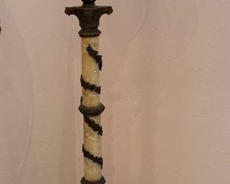 Italian Brass & Onyx Floor Lamp. Measures 64" H. Photo 1 of 4. 