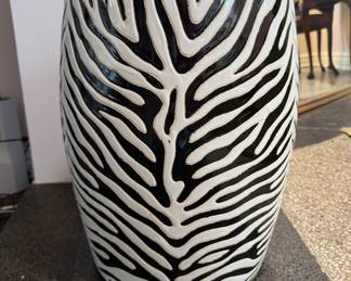 Zebra Print Porcelain Garden Stool. Measures 20" H x 12" D. Photo 1 of 2. 