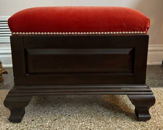 Pair of Velvet Upholstered Footrests with Nailhead Trim. Each Measures 20" x 14" x 17" H. Photo 1 of 3. 