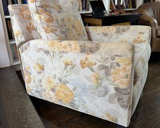 Pottery Barn Floral Upholstered Recliner. Measures 30" W x 26" D. Photo 2 of 3. 