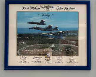 Autographed Blue Angels Framed Photograph. 