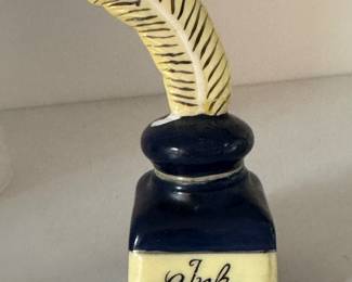 Ink Jar Porcelain Figurine. 