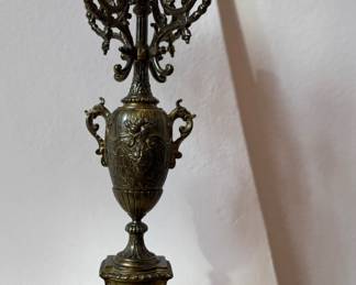 Antique Bronze 5-Candle Candelabra. Measures 21" H. 