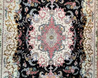 Vintage Silk Tabriz Rug. Measures 10' 2" x 6' 7". Photo 2 of 6. 