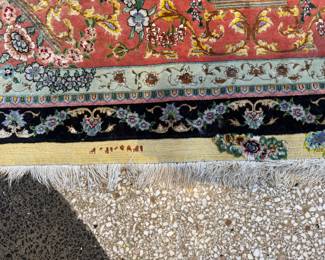 Vintage Silk Tabriz Rug. Measures 10' 2" x 6' 7". Photo 4 of 6. 