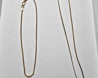 14k gold bracelet and necklace