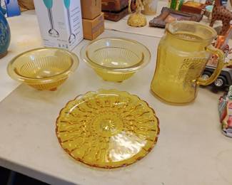 Yellow depression glass