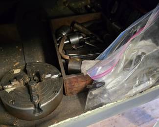 craftsman precision metal lathe with industrial stand and bits working NICE