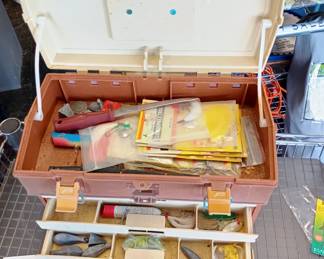 vintage tacklebox and contents