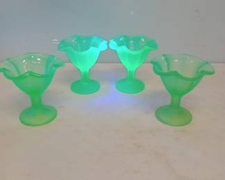 uranium Glass set of 4