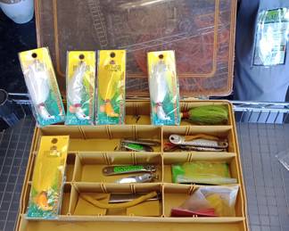 vintage tacklebox and contents