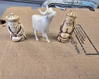 ivory or bone carved figures
