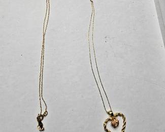 10k gold necklace and charm